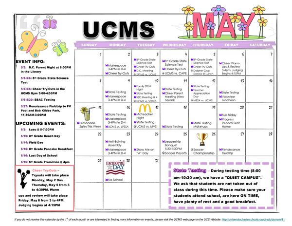May Event Calendar 
